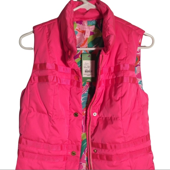 Lilly Pulitzer Tropical Pink Kate Puffer Vest size Small - Picture 4 of 11